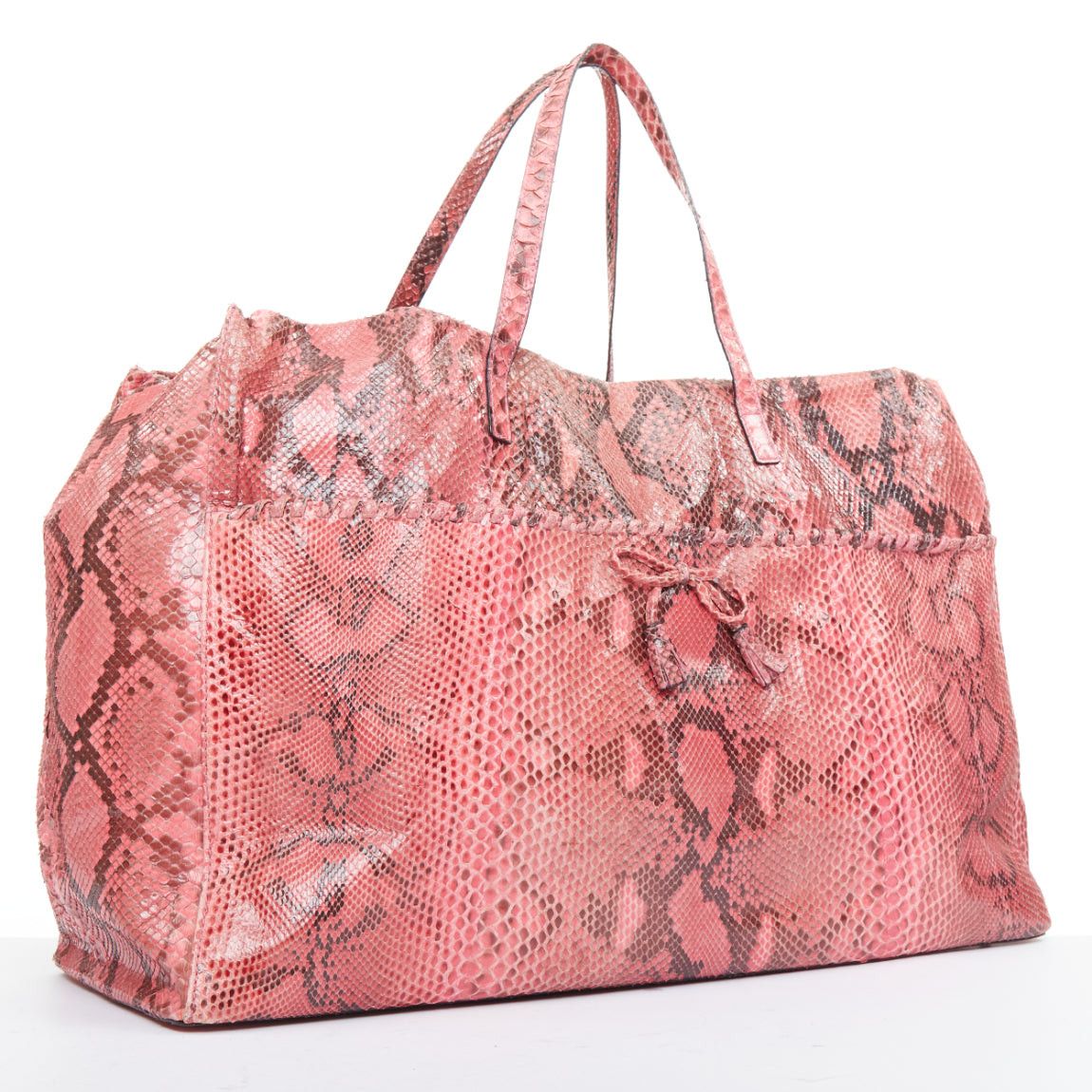 Anya Hindmarch ANYA HINDMARCH pink scaled leather bow tassel shopper tote bag Size ONE SIZE - 3 Thumbnail