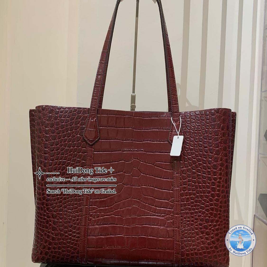 Tory Burch Tory Burch Perry Crocodile Embossed Tote Bag One Size Size ONE SIZE - 2 Thumbnail