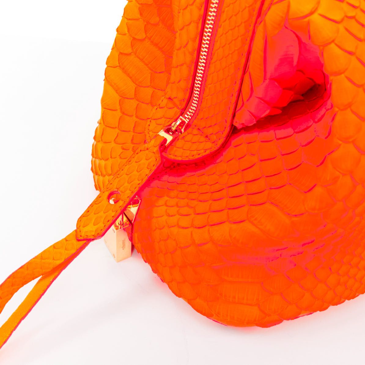 Celine CELINE 2011 Runway Phoebe Philo I Need A Doctor neon orange matte python top handle bag Size ONE SIZE - 7 Thumbnail