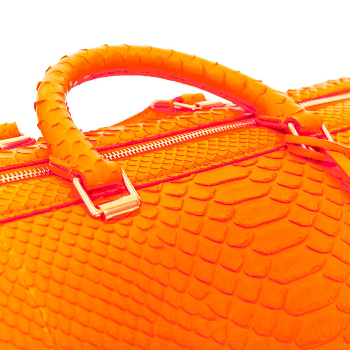 Celine CELINE 2011 Runway Phoebe Philo I Need A Doctor neon orange matte python top handle bag Size ONE SIZE - 8 Thumbnail