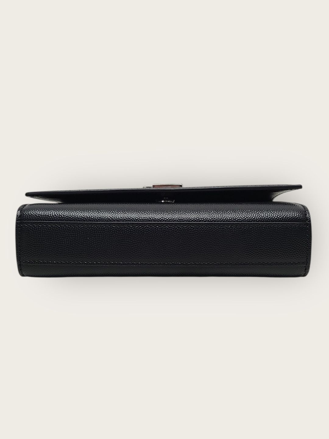 Yves Saint Laurent Black Silver-Trimmed Grande Poudre Leather Kate Bag Small Size ONE SIZE - 7 Thumbnail
