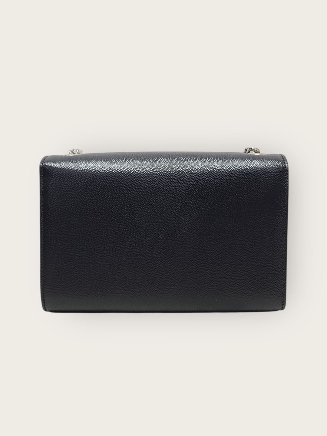 Yves Saint Laurent Black Silver-Trimmed Grande Poudre Leather Kate Bag Small Size ONE SIZE - 6 Thumbnail