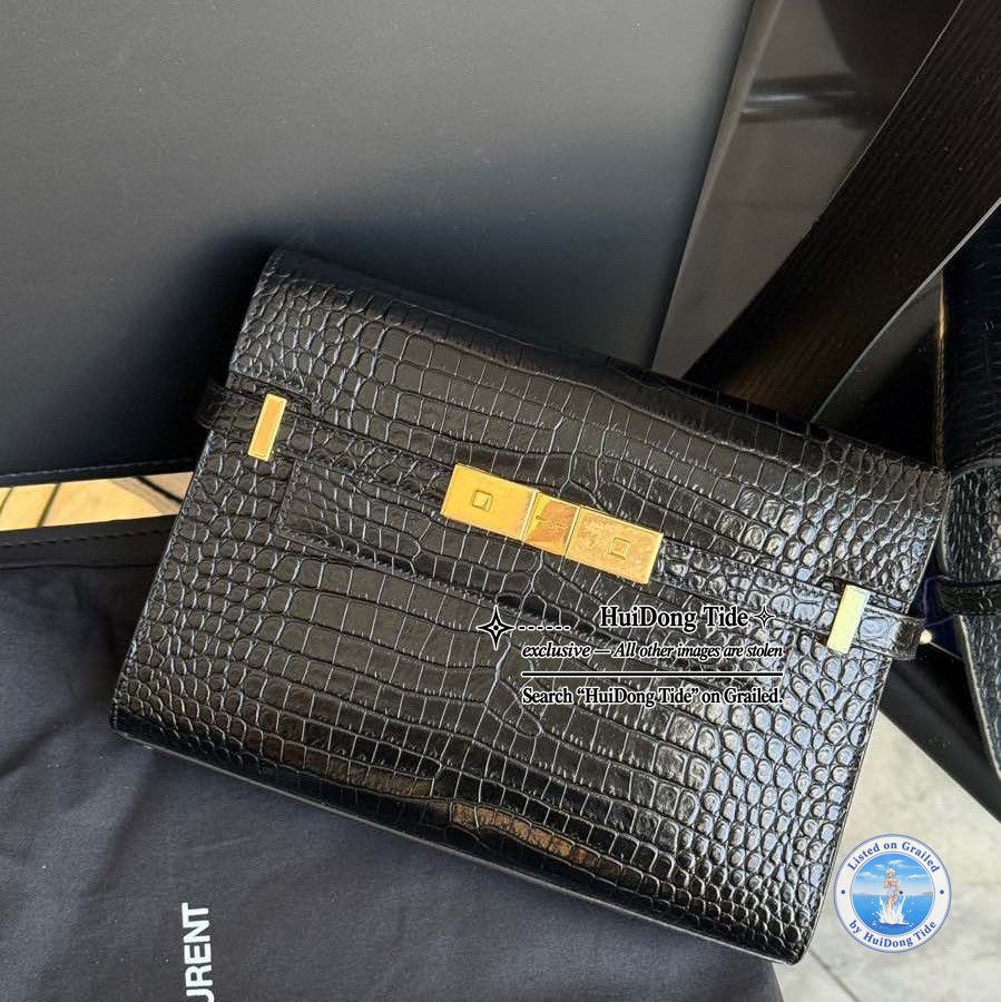 Saint Laurent Paris Saint Laurent Manhattan Crocodile Embossed Leather Bag Size ONE SIZE - 5 Thumbnail
