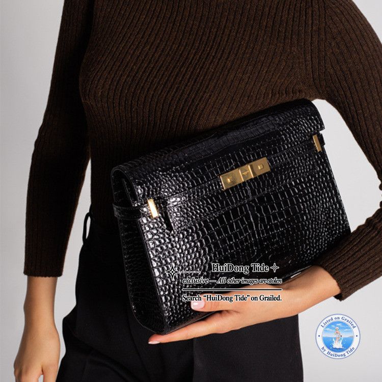 Saint Laurent Paris Saint Laurent Manhattan Crocodile Embossed Shoulder Bag Size ONE SIZE - 15 Thumbnail