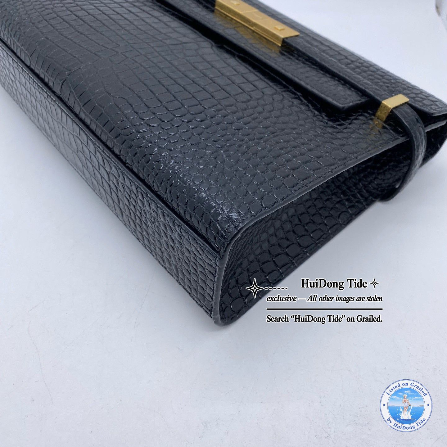 Saint Laurent Paris Saint Laurent Manhattan Crocodile Embossed Shoulder Bag Size ONE SIZE - 10 Thumbnail