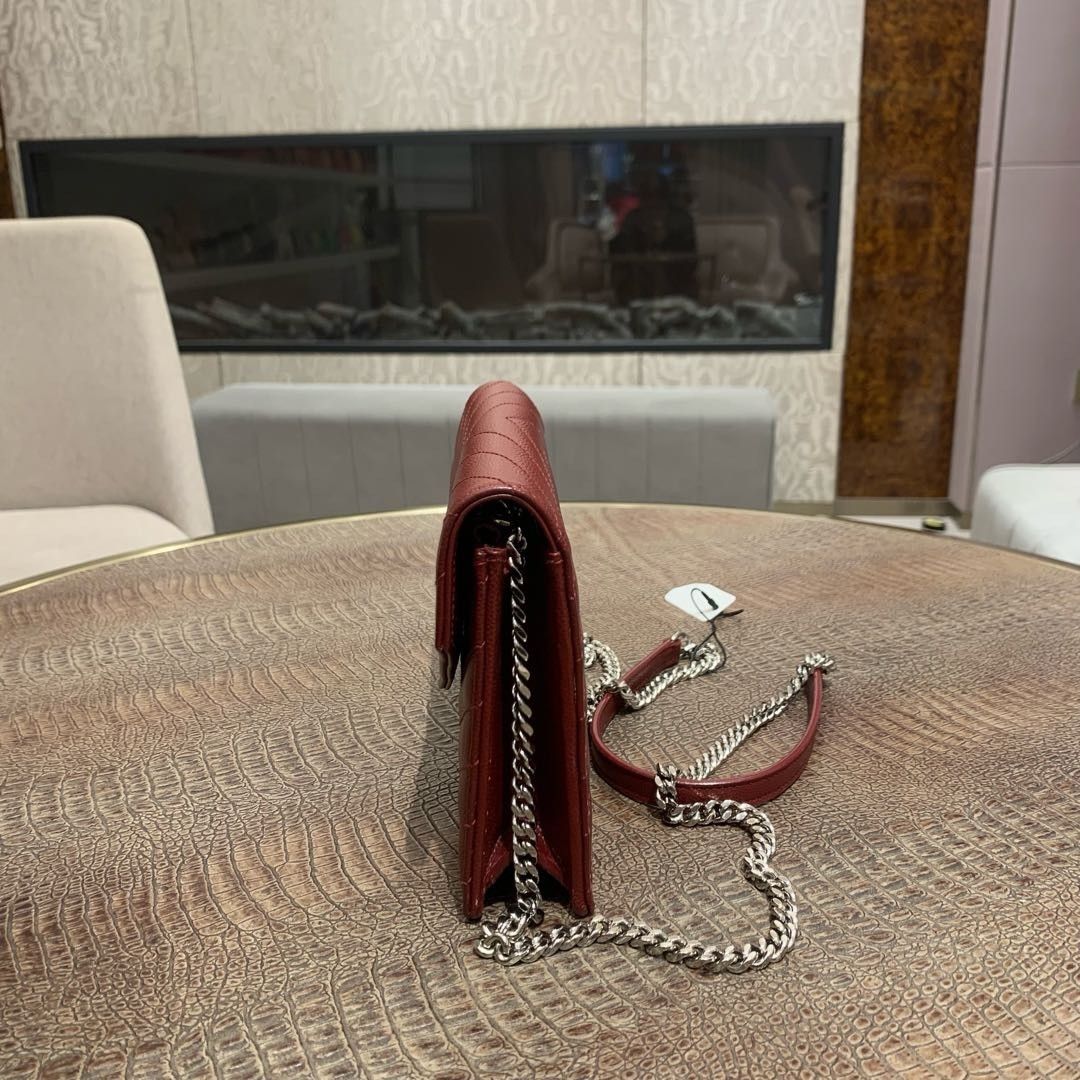 Saint Laurent Paris Saint Laurent Chevron Quilted Chain Wallet Bag Size ONE SIZE - 3 Thumbnail