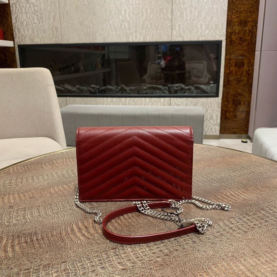 Saint Laurent Paris Saint Laurent Chevron Quilted Chain Wallet Bag Size ONE SIZE - 2 Thumbnail
