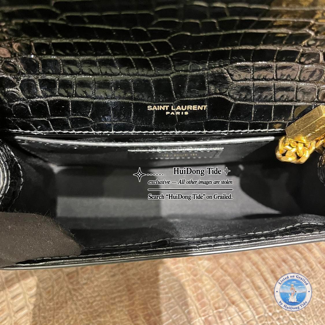 Saint Laurent Paris Saint Laurent Kate Crocodile Embossed Tassel Shoulder Bag Size ONE SIZE - 5 Thumbnail