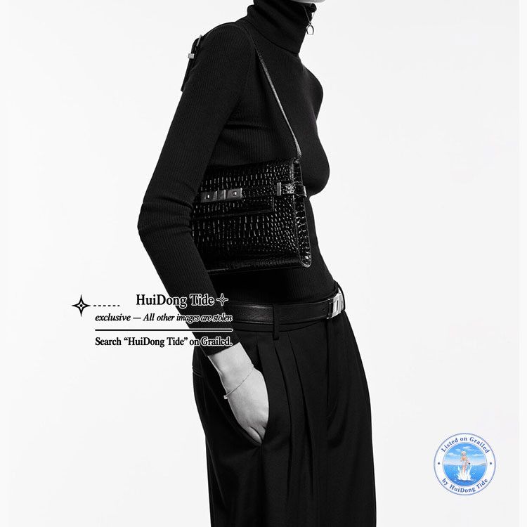 Saint Laurent Paris Saint Laurent Manhattan Croc Embossed Handle Bag Size ONE SIZE - 7 Thumbnail