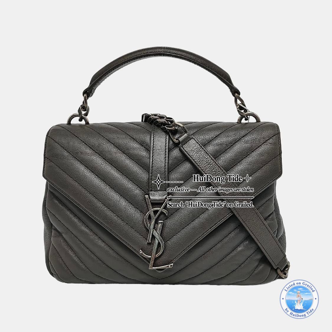 Saint Laurent Paris Saint Laurent College Chevron Leather Bag Size ONE SIZE Size ONE SIZE - 7 Thumbnail