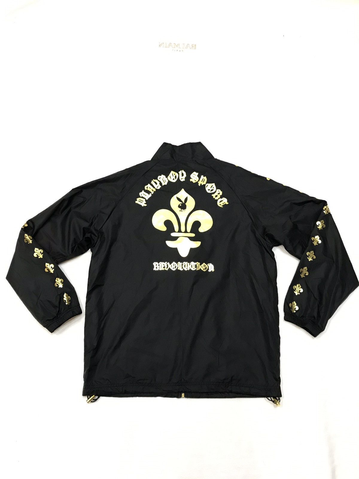 Playboy × Vintage PLAYBOY SPORT GOLD SPELLOUT SIDE TAPE WOMDBREAKER SWEATER Size US L / EU 52-54 / 3 - 2 Thumbnail