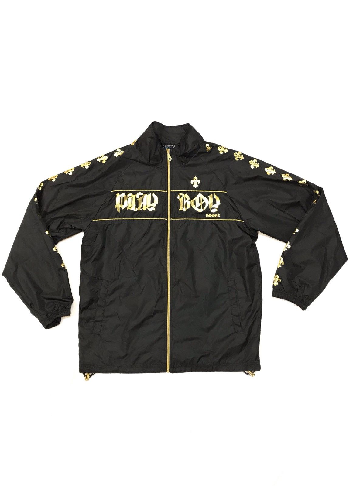 Playboy × Vintage PLAYBOY SPORT GOLD SPELLOUT SIDE TAPE WOMDBREAKER SWEATER Size US L / EU 52-54 / 3 - 1 Thumbnail