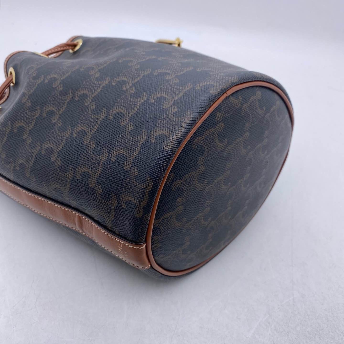 Celine CELINE Triomphe Canvas Bucket Bag Brown Size ONE SIZE - 12 Thumbnail