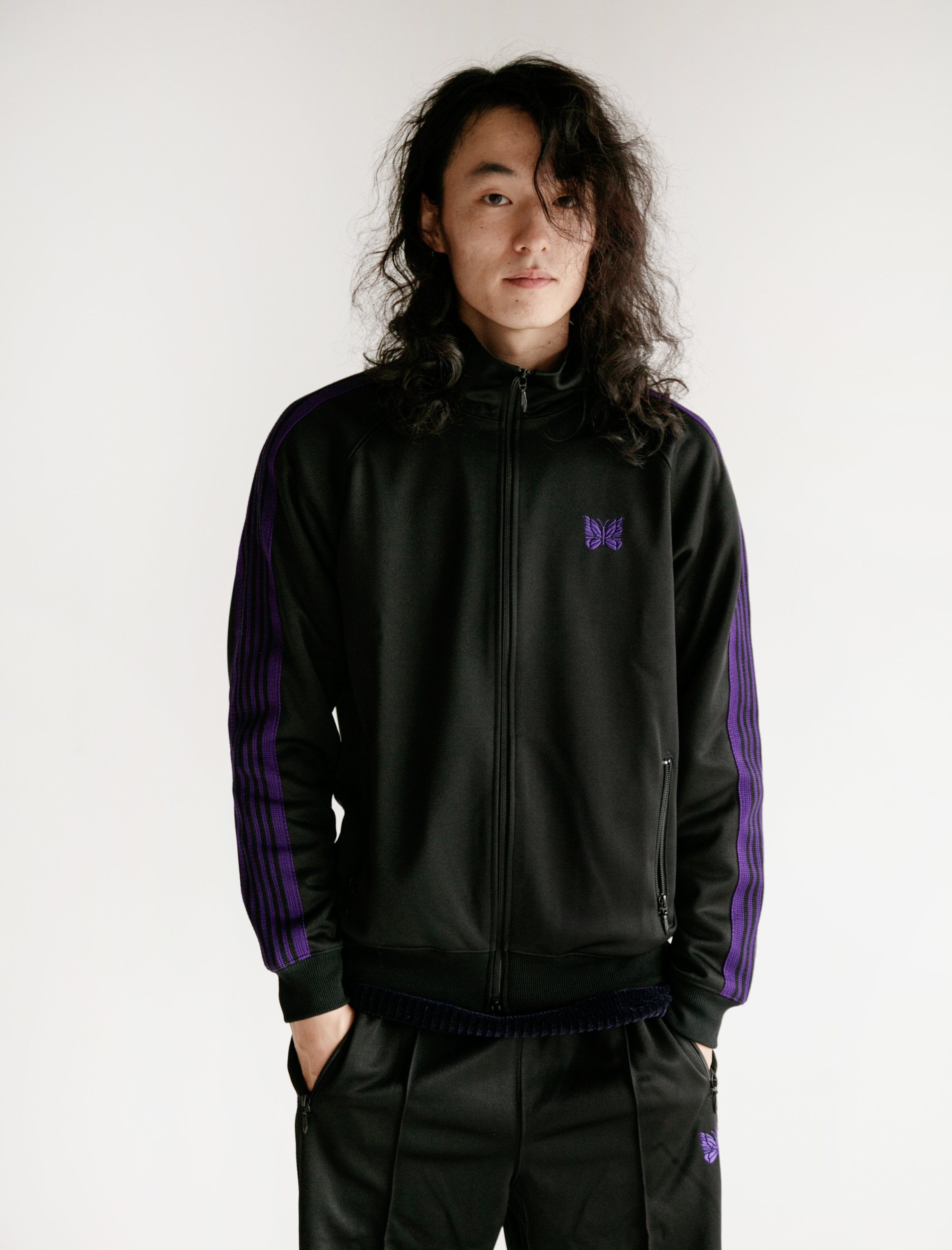 Needles Needles purple & black track jacket | Grailed