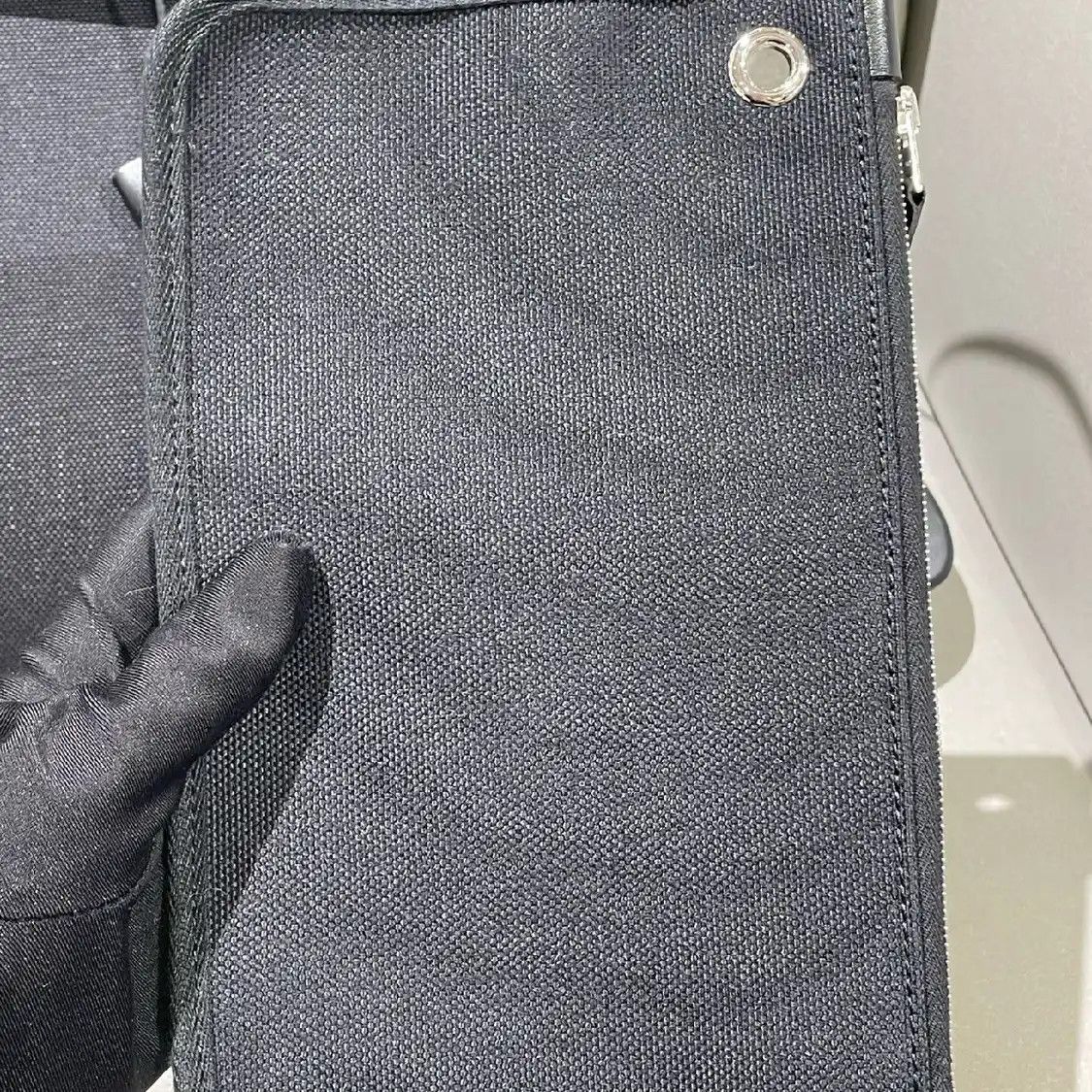 Hermes Hermes Herbag Messenger 39 black canvas crossbody bag silver hardware B sub-pock Size ONE SIZE - 9 Thumbnail