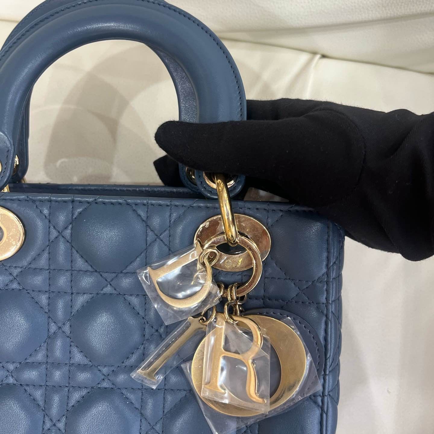 Dior Dior Lady Dior My ABCDior Blue Leather Handle Bag Size ONE SIZE - 5 Thumbnail