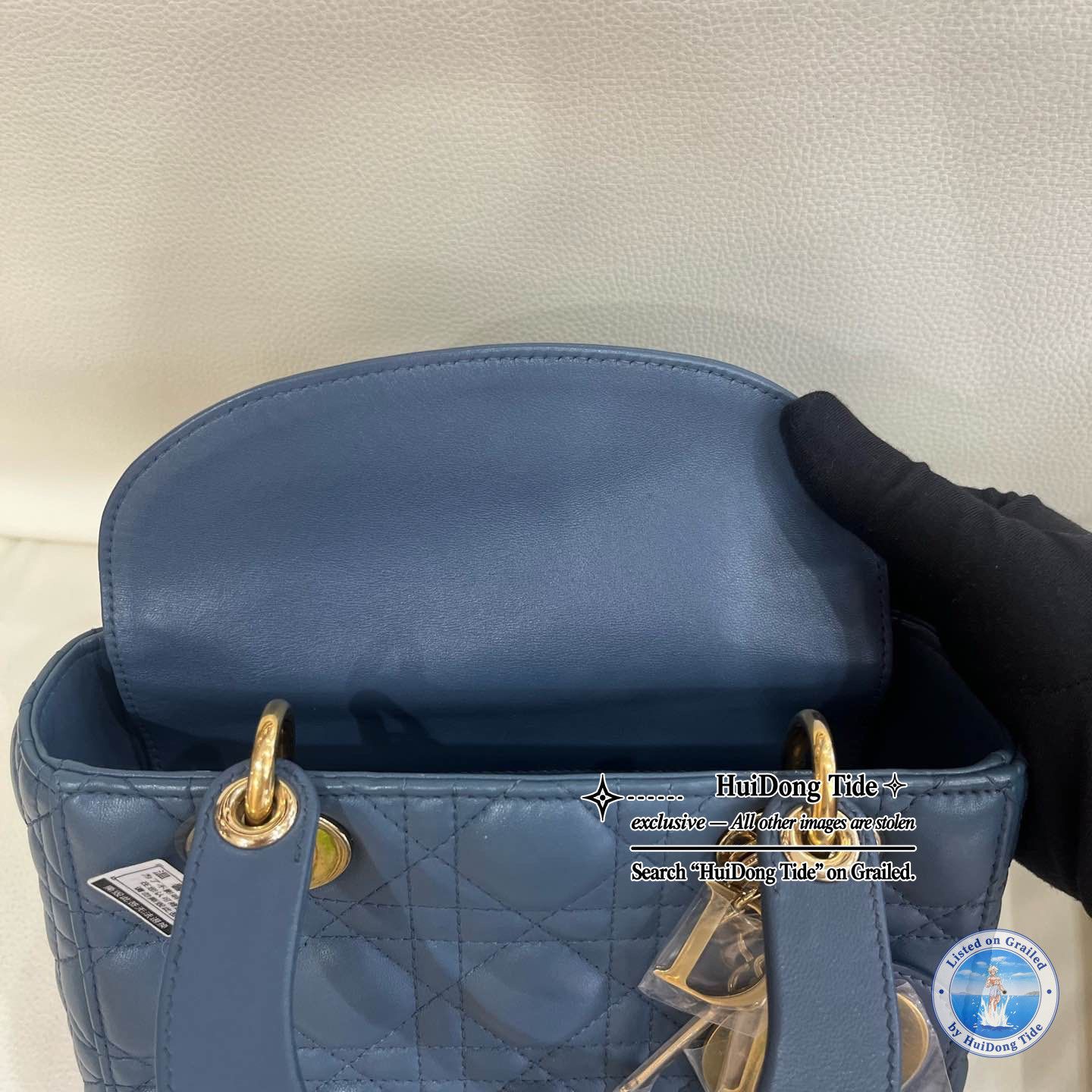 Dior Dior Lady Dior My ABCDior Blue Leather Handle Bag Size ONE SIZE - 8 Thumbnail