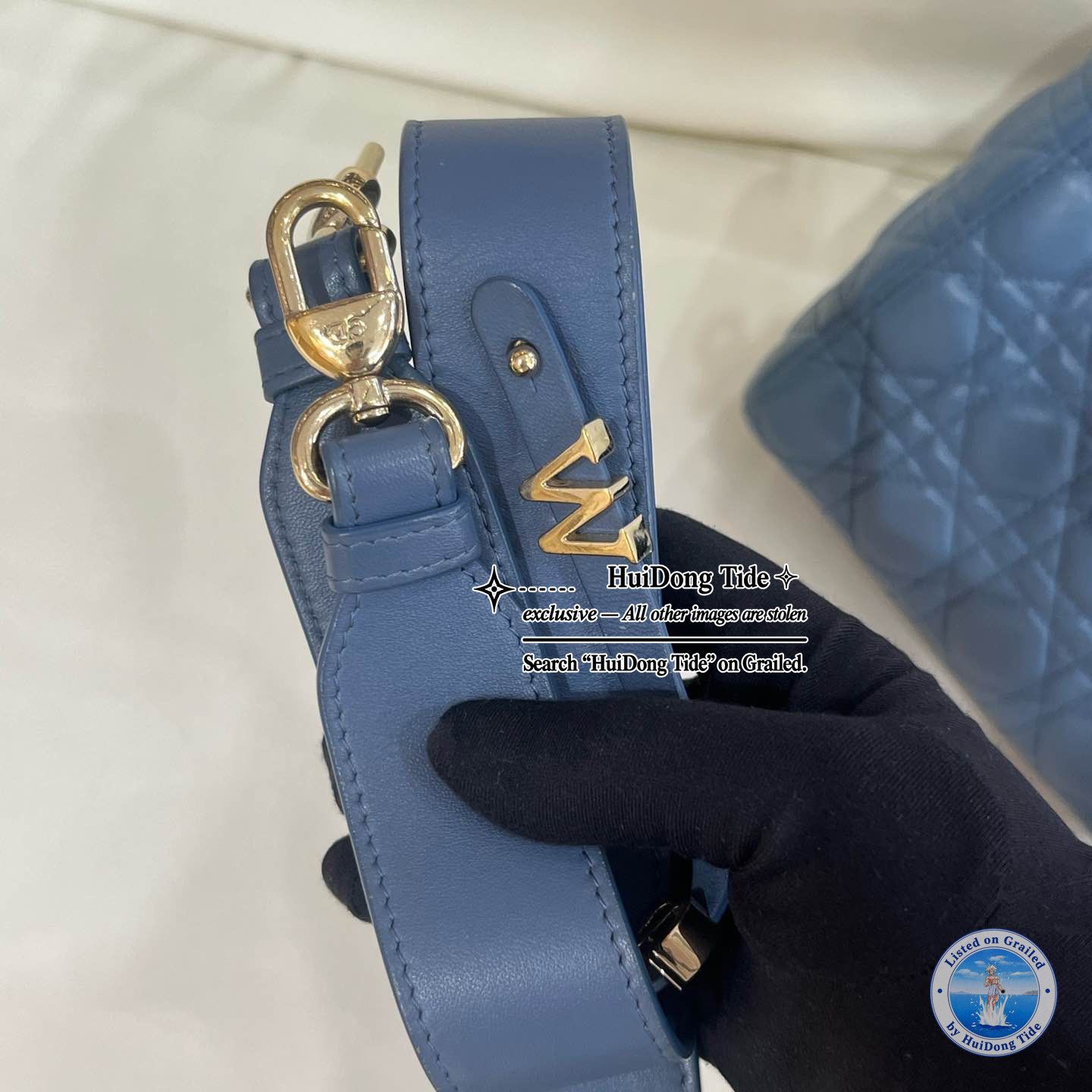 Dior Dior Lady Dior My ABCDior Blue Leather Handle Bag Size ONE SIZE - 9 Thumbnail