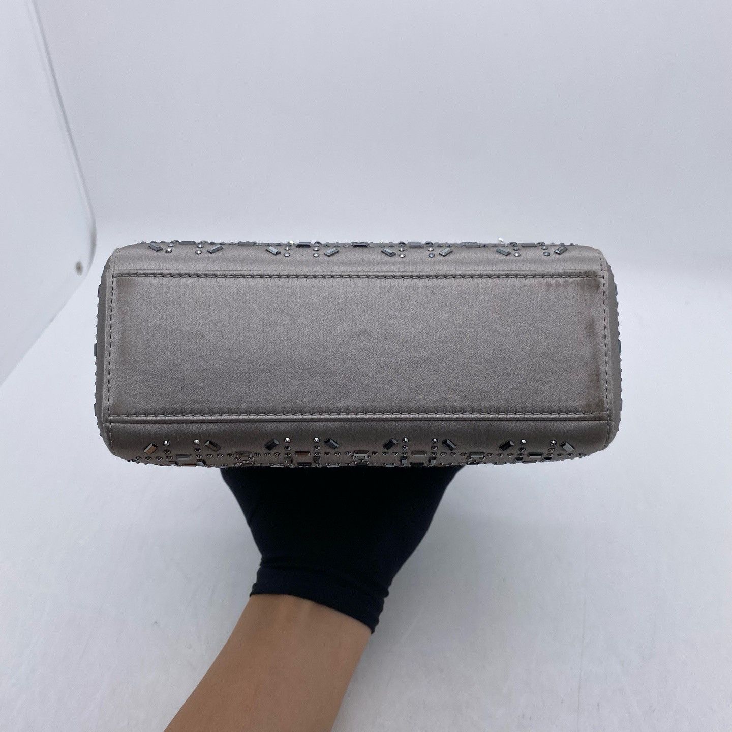 Dior Dior Lady Dior Satin Embellished Handle Bag ONE SIZE Size ONE SIZE - 3 Thumbnail