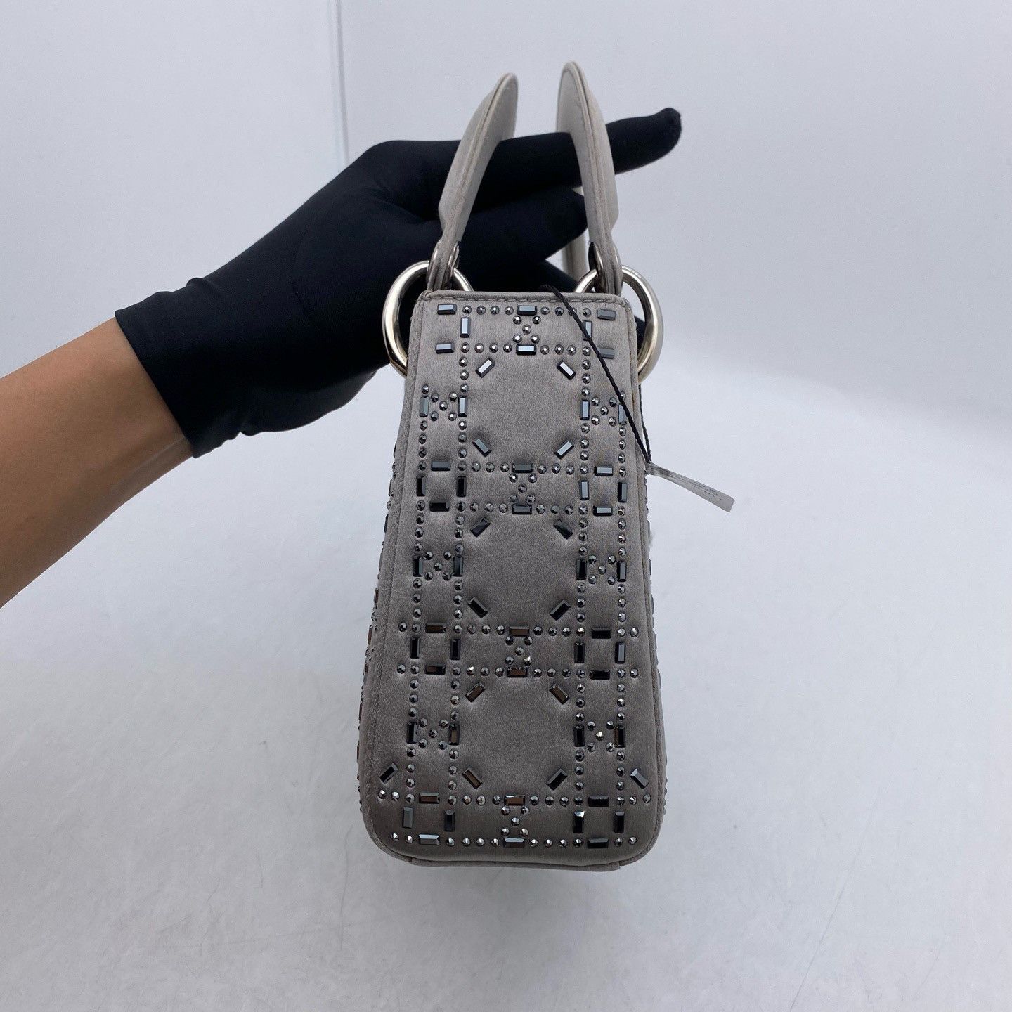 Dior Dior Lady Dior Satin Embellished Handle Bag ONE SIZE Size ONE SIZE - 8 Thumbnail