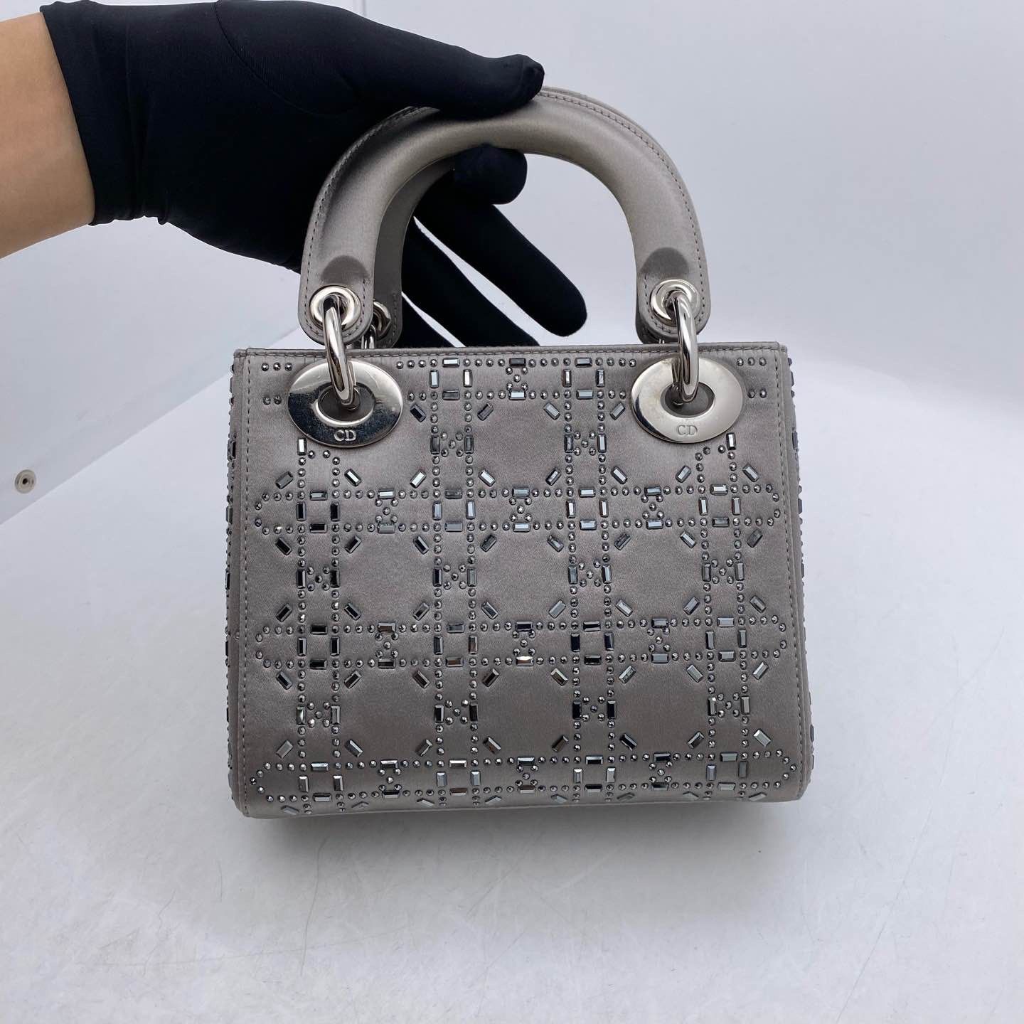 Dior Dior Lady Dior Satin Embellished Handle Bag ONE SIZE Size ONE SIZE - 2 Thumbnail