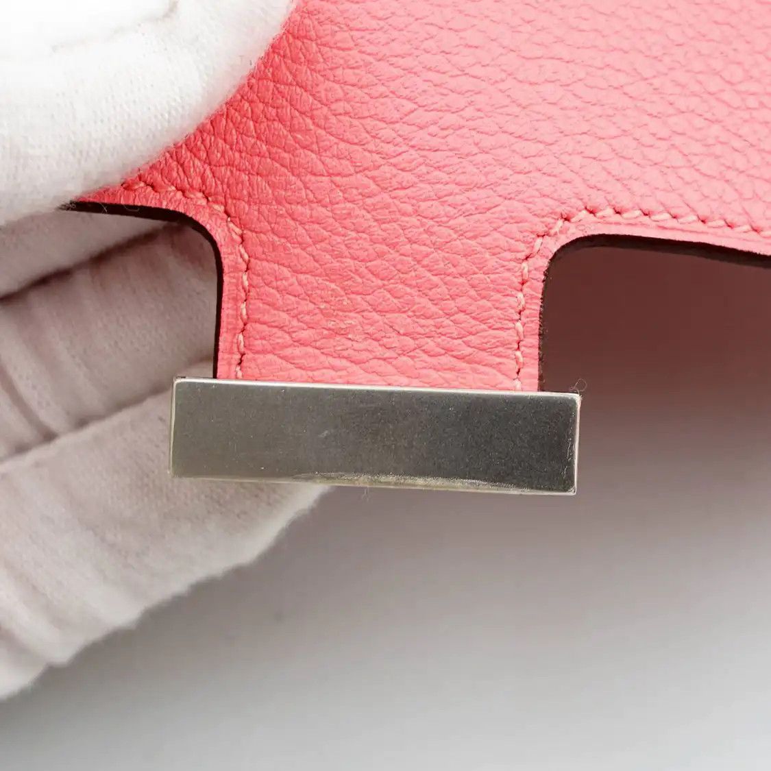 Hermes Hermes Constance Rose Confetti Evercolor cowhide leather clutch silver hardware Size ONE SIZE - 13 Thumbnail