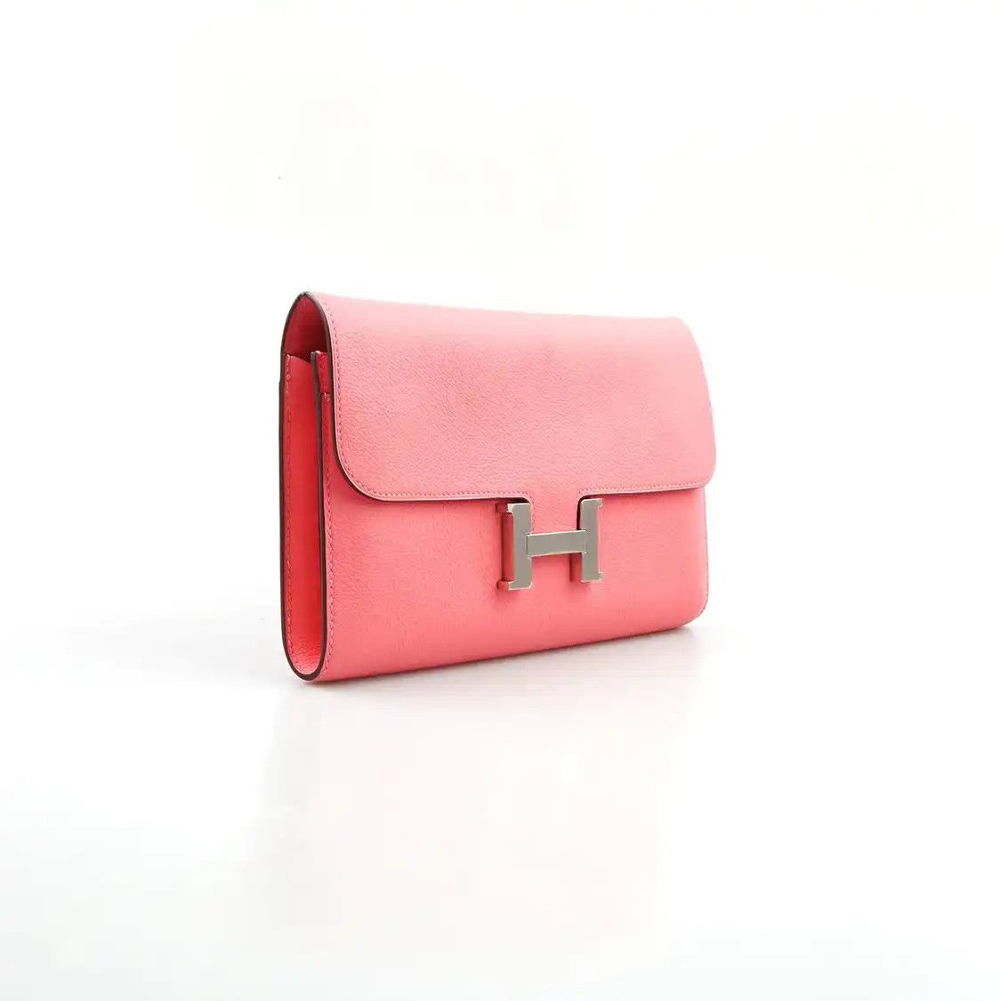 Hermes Hermes Constance Rose Confetti Evercolor cowhide leather clutch silver hardware Size ONE SIZE - 2 Thumbnail