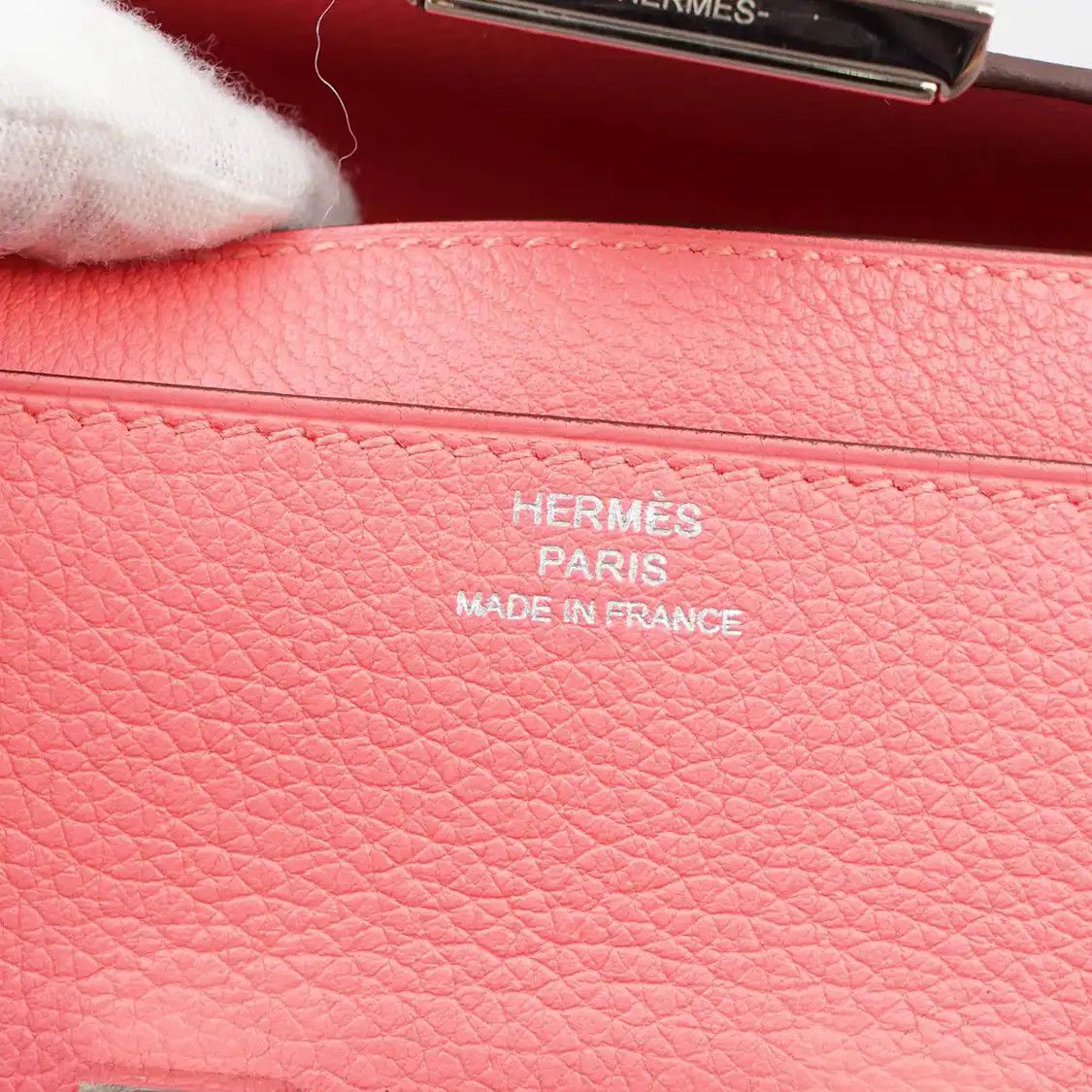 Hermes Hermes Constance Rose Confetti Evercolor cowhide leather clutch silver hardware Size ONE SIZE - 10 Thumbnail