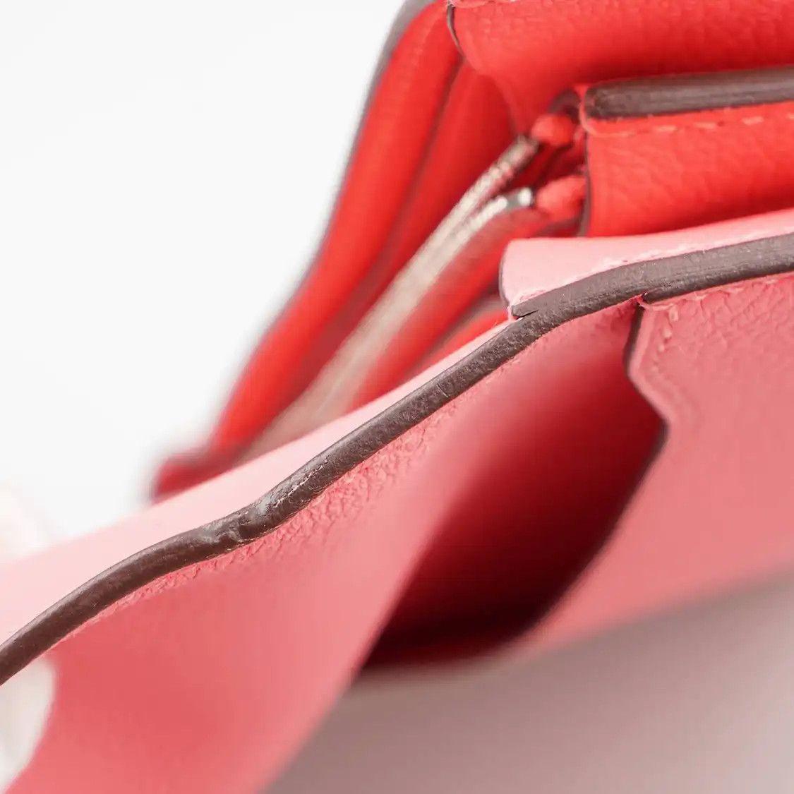 Hermes Hermes Constance Rose Confetti Evercolor cowhide leather clutch silver hardware Size ONE SIZE - 11 Thumbnail
