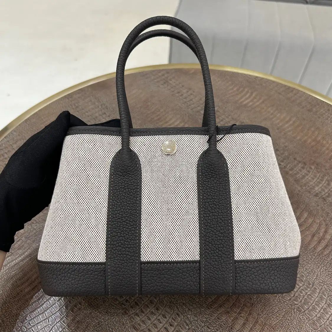 Hermes Hermes Garden Party 23 brown coated canvas Garden Party handbag silver hardware Size ONE SIZE - 5 Thumbnail