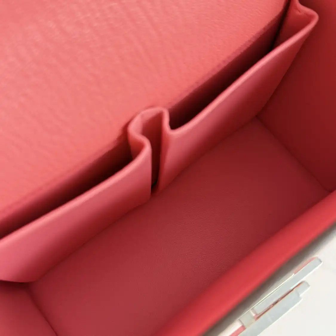 Hermes Hermes Cinhetic Rose Lipstick Chèvre Mysore goatskin shoulder bag silver hardwar Size ONE SIZE - 6 Thumbnail
