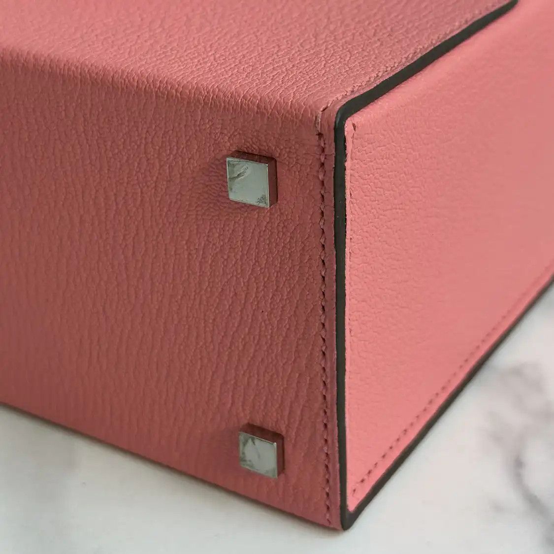 Hermes Hermes Cinhetic Rose Lipstick Chèvre Mysore goatskin shoulder bag silver hardwar Size ONE SIZE - 3 Thumbnail