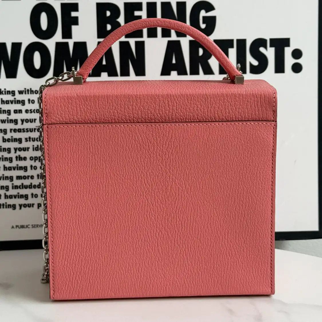 Hermes Hermes Cinhetic Rose Lipstick Chèvre Mysore goatskin shoulder bag silver hardwar Size ONE SIZE - 2 Thumbnail