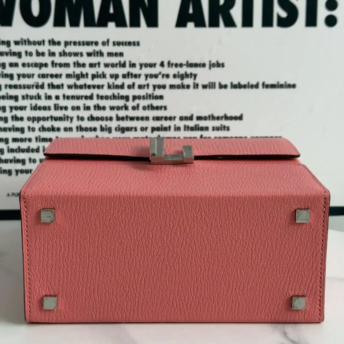 Hermes Hermes Cinhetic Rose Lipstick Chèvre Mysore goatskin shoulder bag silver hardwar Size ONE SIZE - 5 Thumbnail