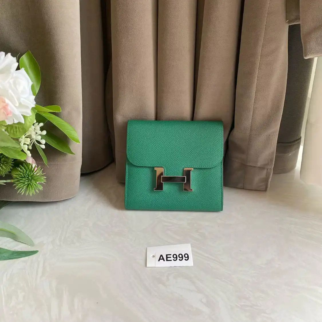 Hermes Hermes Constance Slim dazzling green Evercolor cowhide leather Constance bag wal Size ONE SIZE - 3 Thumbnail