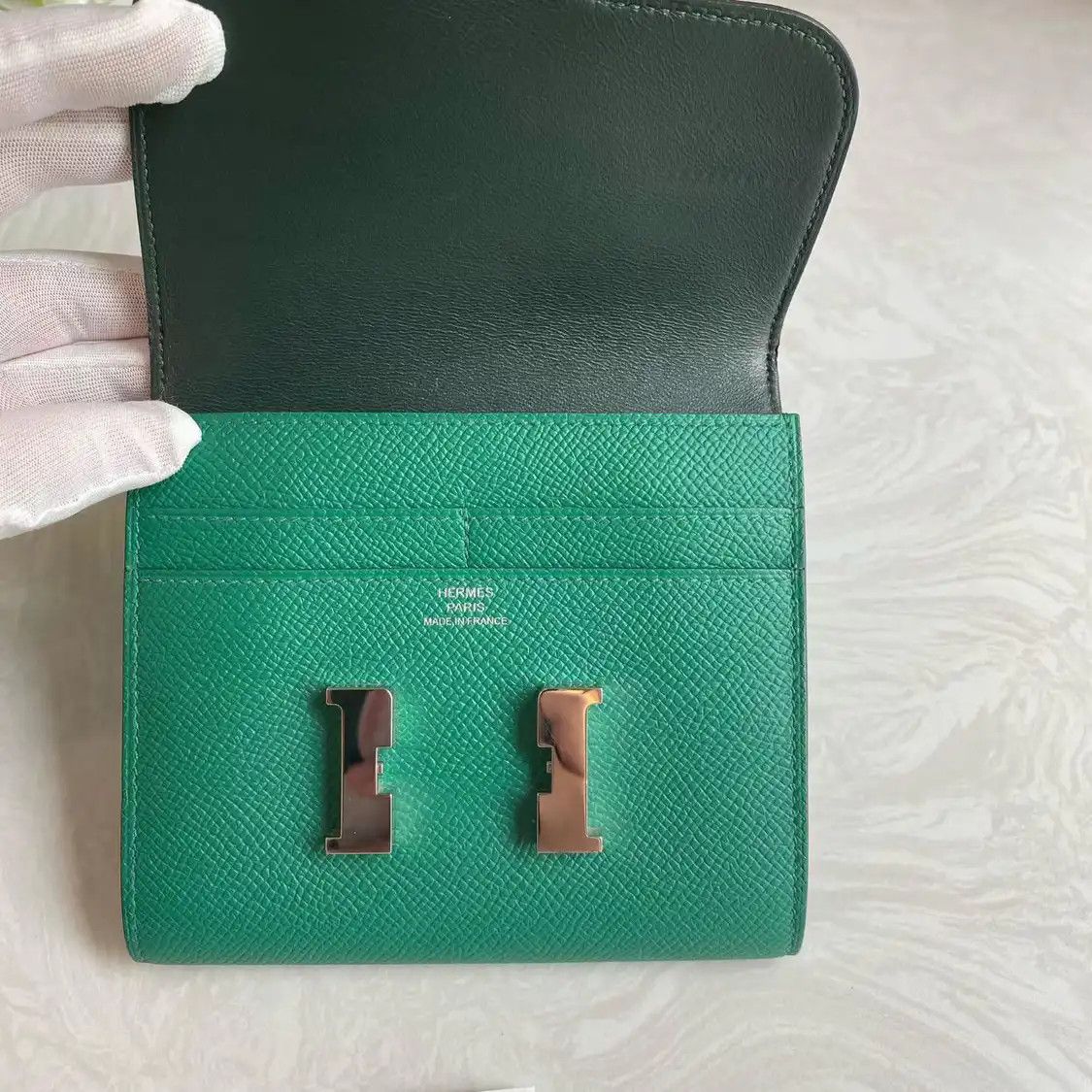 Hermes Hermes Constance Slim dazzling green Evercolor cowhide leather Constance bag wal Size ONE SIZE - 6 Thumbnail