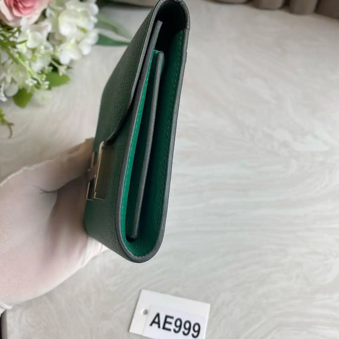 Hermes Hermes Constance Slim dazzling green Evercolor cowhide leather Constance bag wal Size ONE SIZE - 2 Thumbnail
