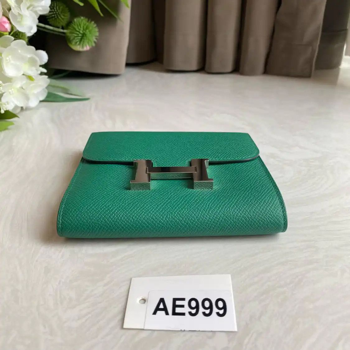 Hermes Hermes Constance Slim dazzling green Evercolor cowhide leather Constance bag wal Size ONE SIZE - 8 Thumbnail