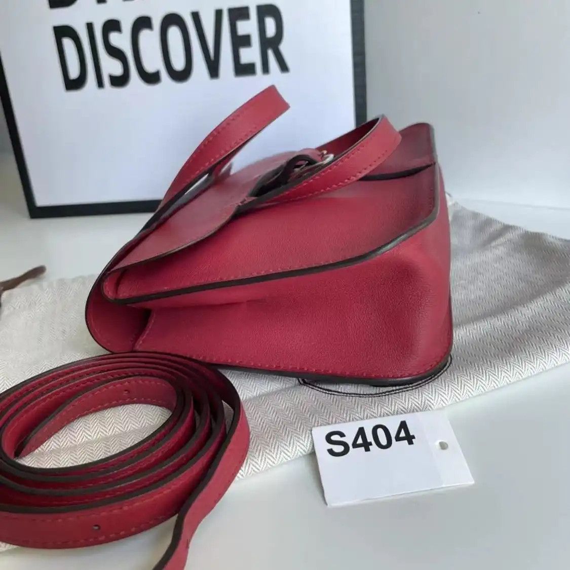 Hermes Hermes Halzan mini Rose Lipstick Swift cowhide leather crossbody bag silver hard Size ONE SIZE - 5 Thumbnail