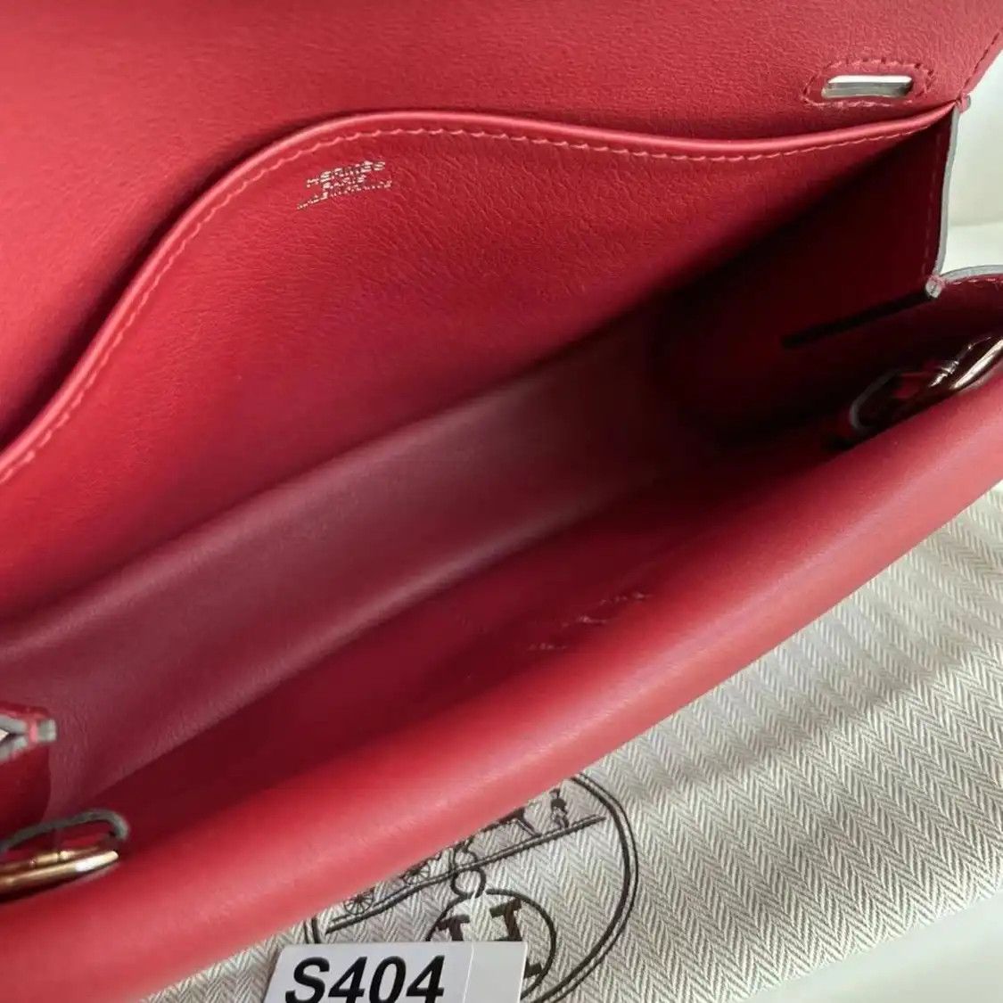 Hermes Hermes Halzan mini Rose Lipstick Swift cowhide leather crossbody bag silver hard Size ONE SIZE - 6 Thumbnail