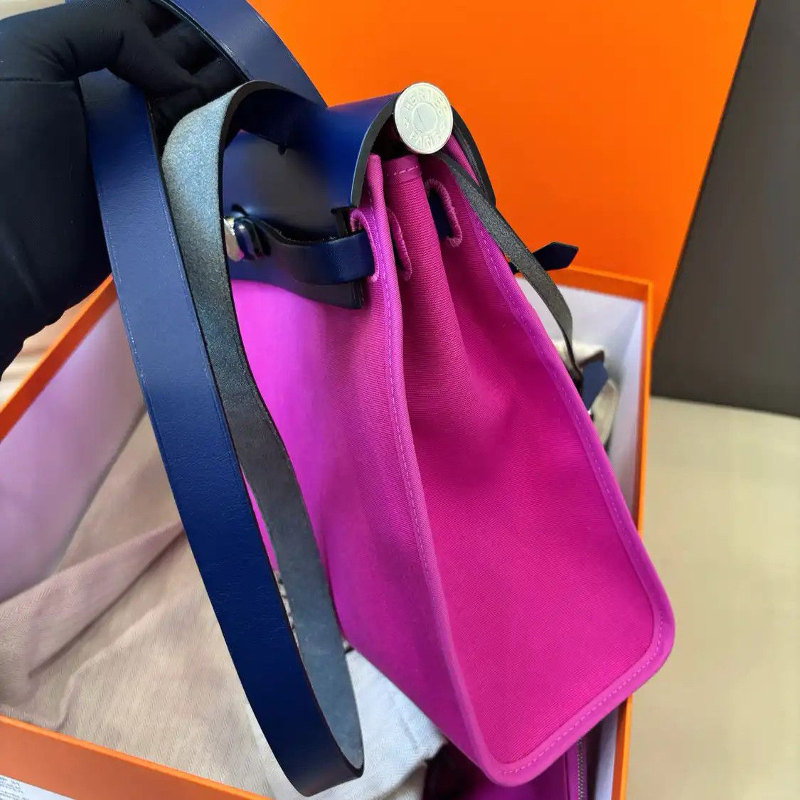 Hermes Hermes Herbag 31 Magnolia Pink canvas crossbody bag silver hardware Z sub-pocket Size ONE SIZE - 5 Thumbnail