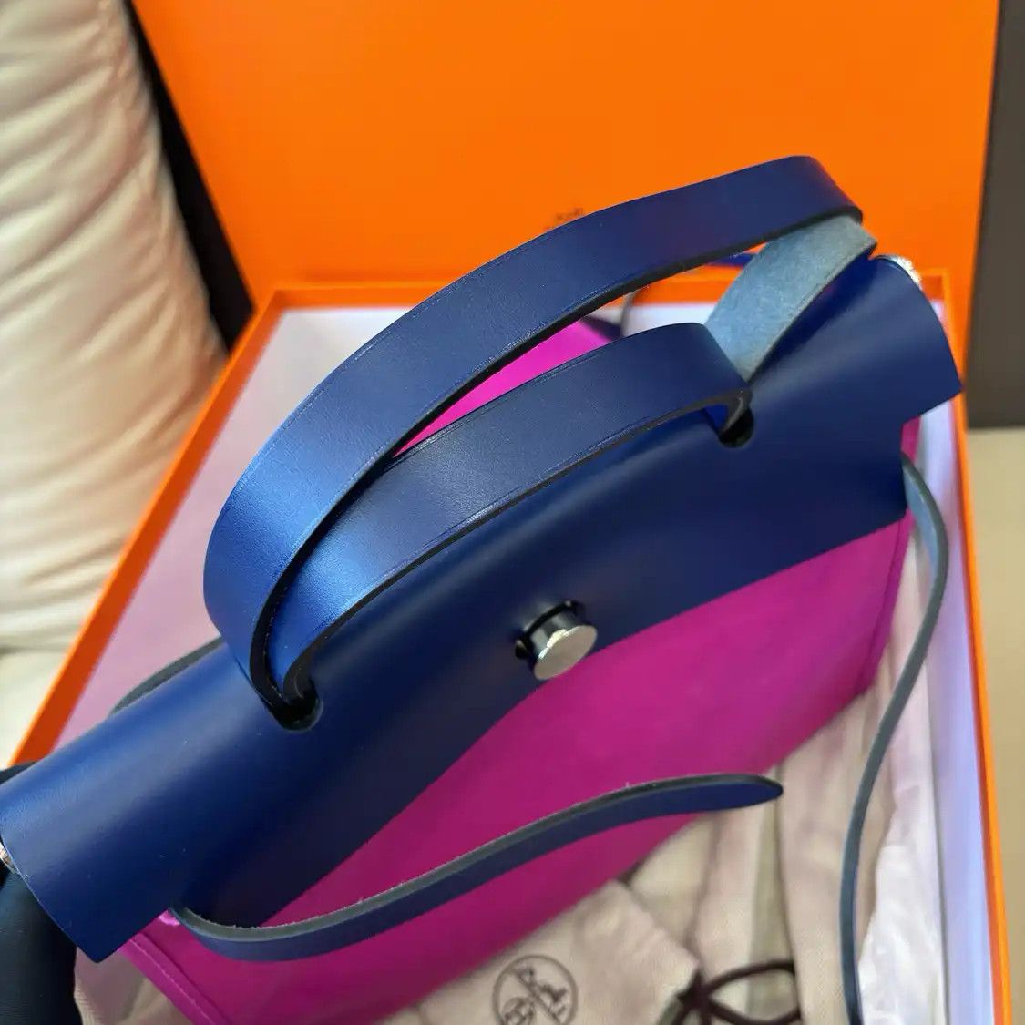 Hermes Hermes Herbag 31 Magnolia Pink canvas crossbody bag silver hardware Z sub-pocket Size ONE SIZE - 7 Thumbnail