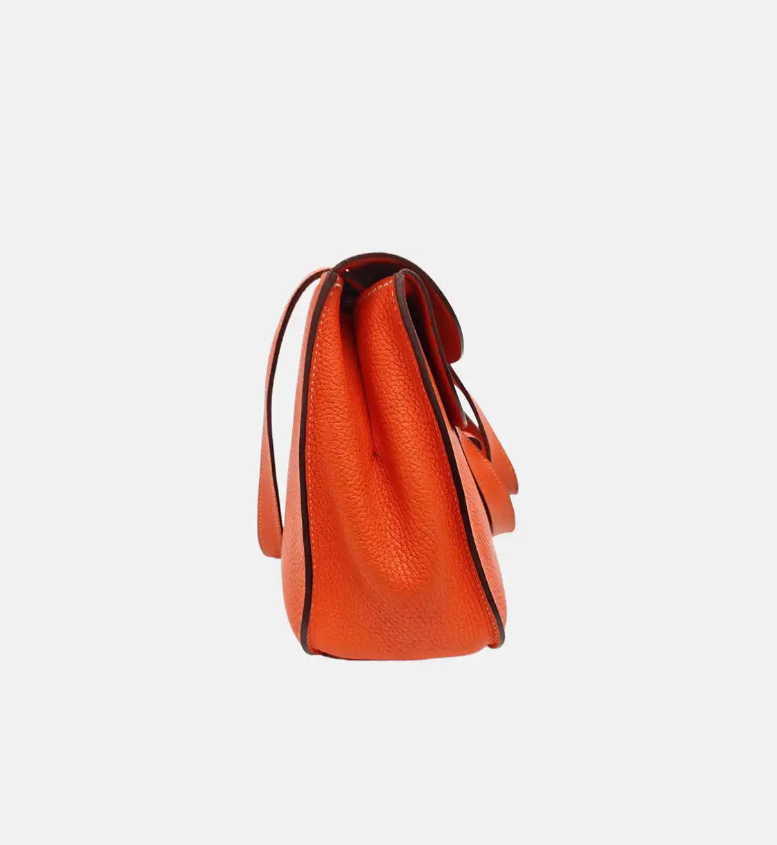 Hermes Hermes Halzan Lotus Gold / orange-red Clemence cowhide leather shoulder bag hand Size ONE SIZE - 4 Thumbnail