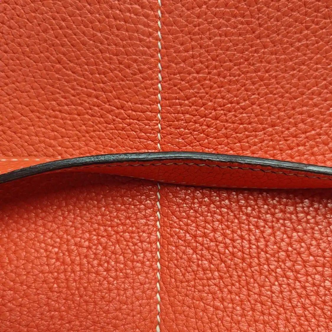 Hermes Hermes Halzan Lotus Gold / orange-red Clemence cowhide leather shoulder bag hand Size ONE SIZE - 13 Thumbnail