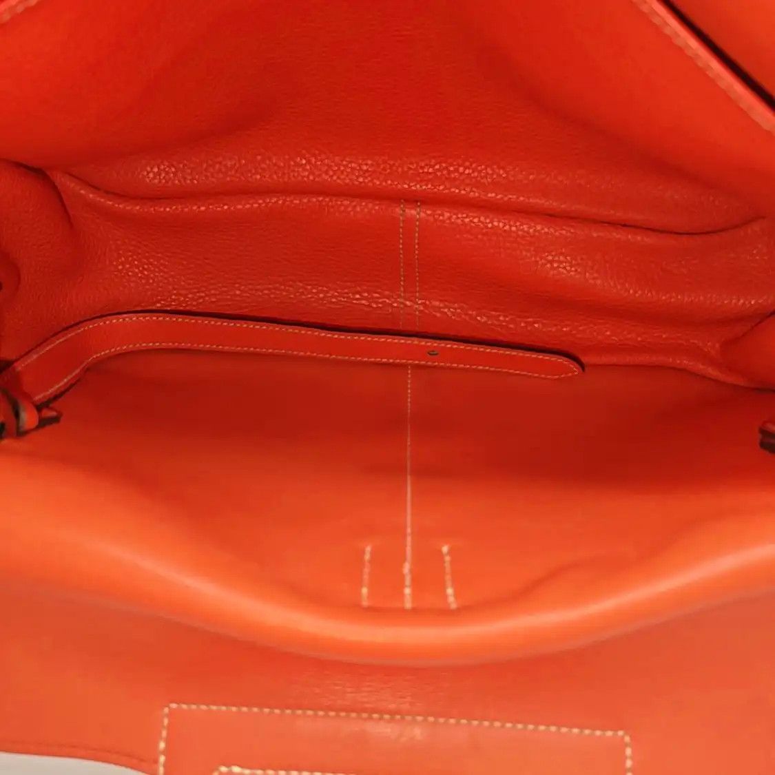 Hermes Hermes Halzan Lotus Gold / orange-red Clemence cowhide leather shoulder bag hand Size ONE SIZE - 7 Thumbnail