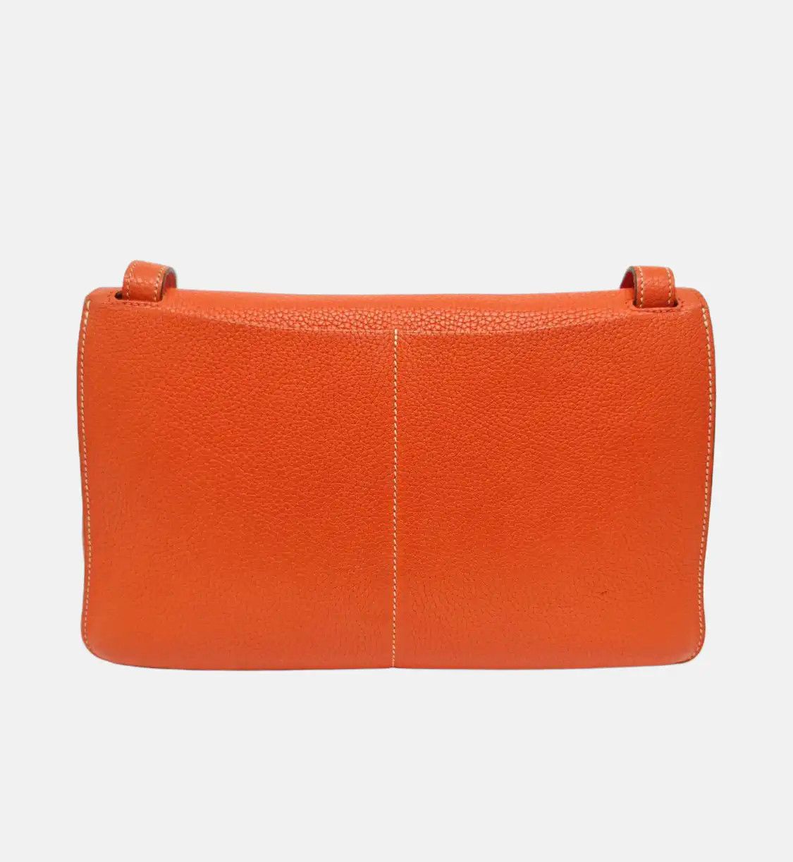 Hermes Hermes Halzan Lotus Gold / orange-red Clemence cowhide leather shoulder bag hand Size ONE SIZE - 5 Thumbnail