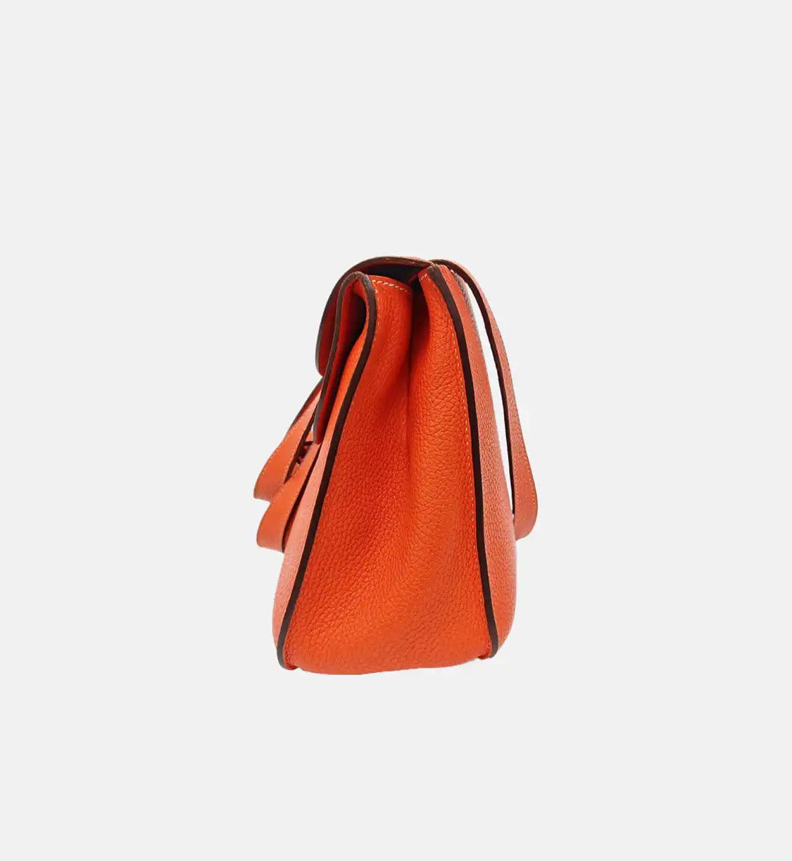 Hermes Hermes Halzan Lotus Gold / orange-red Clemence cowhide leather shoulder bag hand Size ONE SIZE - 3 Thumbnail