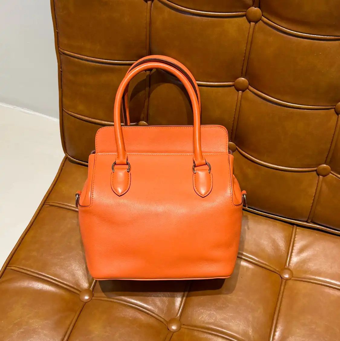 Hermes Hermes Toolbox 20 orange Evercolor cowhide leather shoulder bag silver hardware Size ONE SIZE - 2 Thumbnail