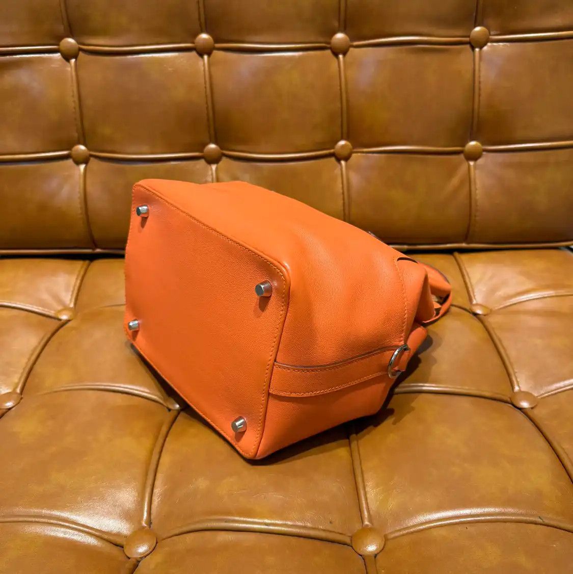 Hermes Hermes Toolbox 20 orange Evercolor cowhide leather shoulder bag silver hardware Size ONE SIZE - 4 Thumbnail