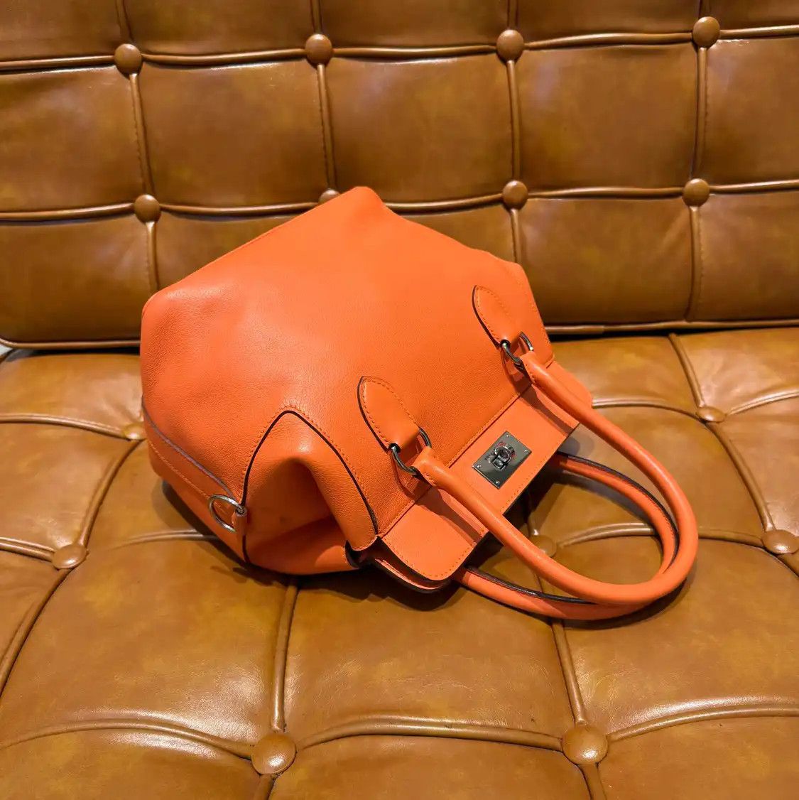 Hermes Hermes Toolbox 20 orange Evercolor cowhide leather shoulder bag silver hardware Size ONE SIZE - 7 Thumbnail